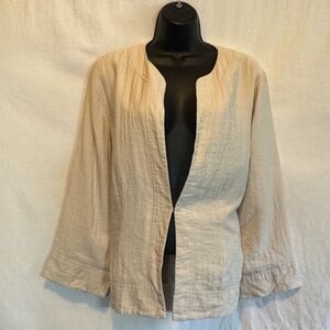 B-62 Rafael Cream Lined 3/4 Sleeve Button Front Suit Jacket Size 12